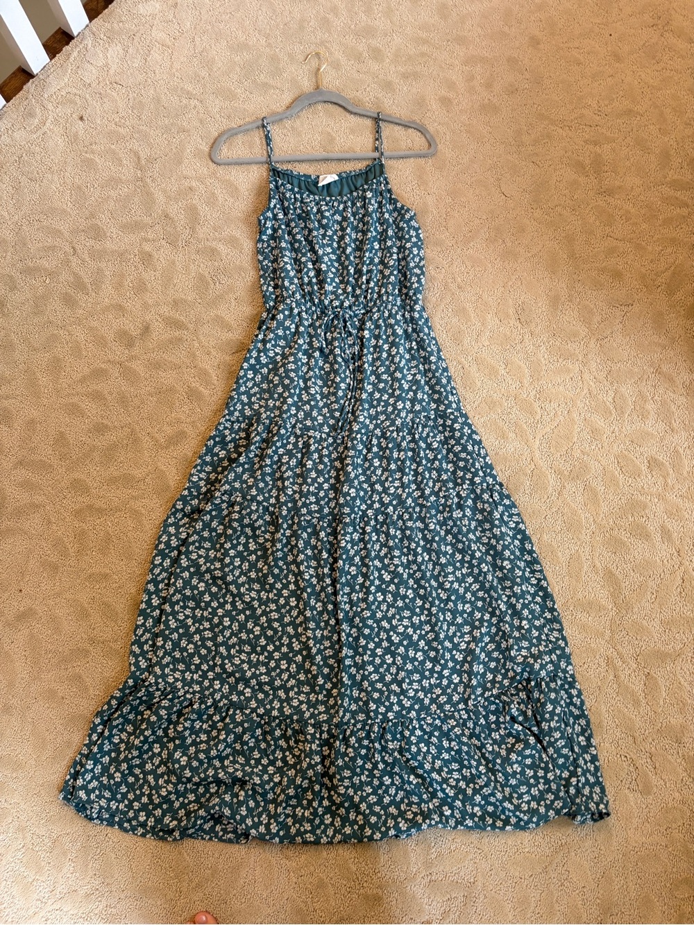 Sienna Sky Teal Floral Maxi Dress with Tie Waist